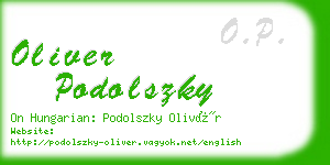 oliver podolszky business card